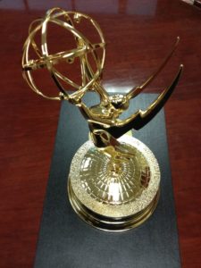 Emmy Award with 2 styles of globes.