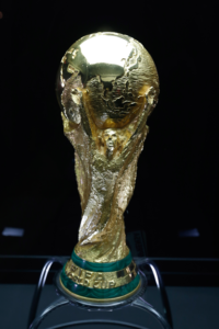 The FIFA World Cup trophy. Most recently, it was broken on the filed by the German team after winning it.