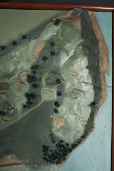 Detail of National Golf Links relief model by Edwin E. Howell. Photo by Christine Puza.